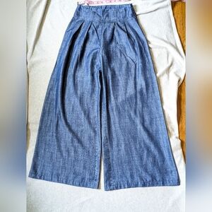 Movint Wide Leg Blue Tencel Lightweight Pants Trousers XS 0